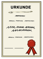 Es wird eine Urkunde gezeigt.