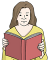 Eine Person liest ein Buch.