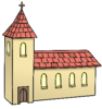 Es ist eine Kirche abgebildet.