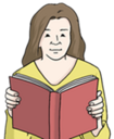 Eine Person liest ein Buch.
