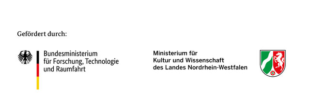 Förderlogos Bundesministerium für Forschung, Technologie und Raumfahrt (BMFTR) und Ministerium für Kultur und Wissenschaft des Landes NRW