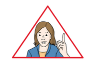 Das BIld zeigt eine Frau mit Braunen Haaren die ihren Finger hält, sie ist in einem rot umrandeten Dreieck abebildet.