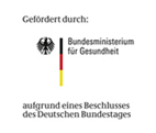 Logo des Bundesministeriums für Bildung und Forschung. Links ist ein schwarzer Bundesadler. Rechts der Schriftzug "Bundesministerium für Bildung und Forschung". Beides getrennt durch einen schwarz, rot, goldenen Balken. Über dem Logo steht "Gefördert durch:" und unter dem Logo "aufgrund eines Beschlusses des Deutschen Bundestages.